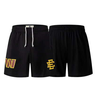 Black Streetwear Shorts Quick Dry Loose Fit Breathable Elastic Waist Summer Casual Shorts EES-12