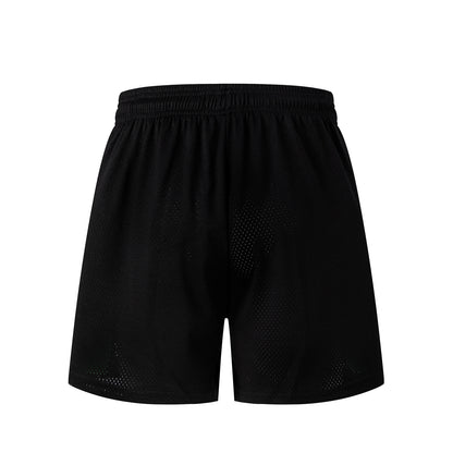 Black Streetwear Shorts White Letter Print Quick Dry Loose Fit Breathable Elastic Waist Summer Casual Shorts EES16