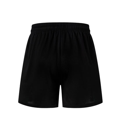 Black Streetwear Shorts Gold Letter Print Quick Dry Loose Fit Breathable Elastic Waist Summer Casual Shorts EES18