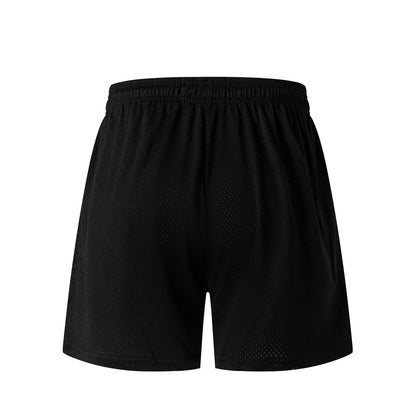 Black Streetwear Shorts Red Letter Print Loose Fit Breathable Elastic Waist Quick-drying Shorts EES20