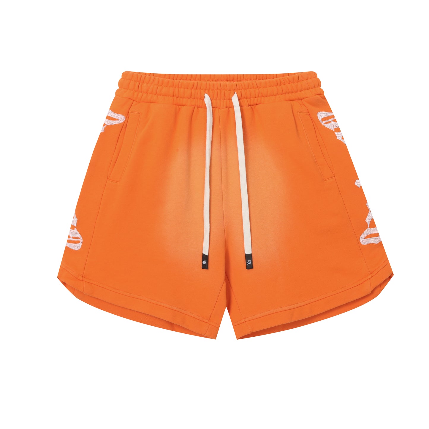 Vintage Street Style Washed Embroidered Letter Drawstring Shorts Loose Fit Unisex Streetwear Casual Shorts G0001