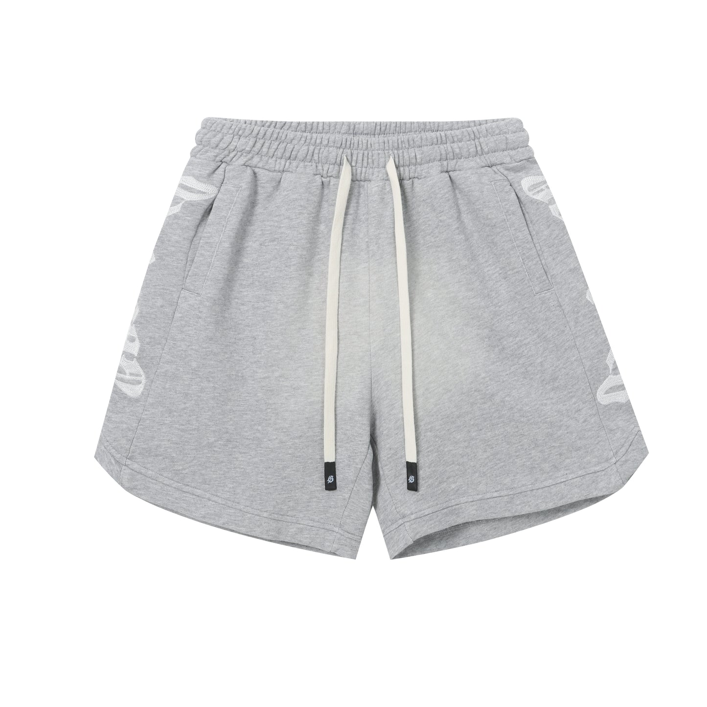 Vintage Street Style Washed Embroidered Letter Drawstring Shorts Loose Fit Unisex Streetwear Casual Shorts G0001