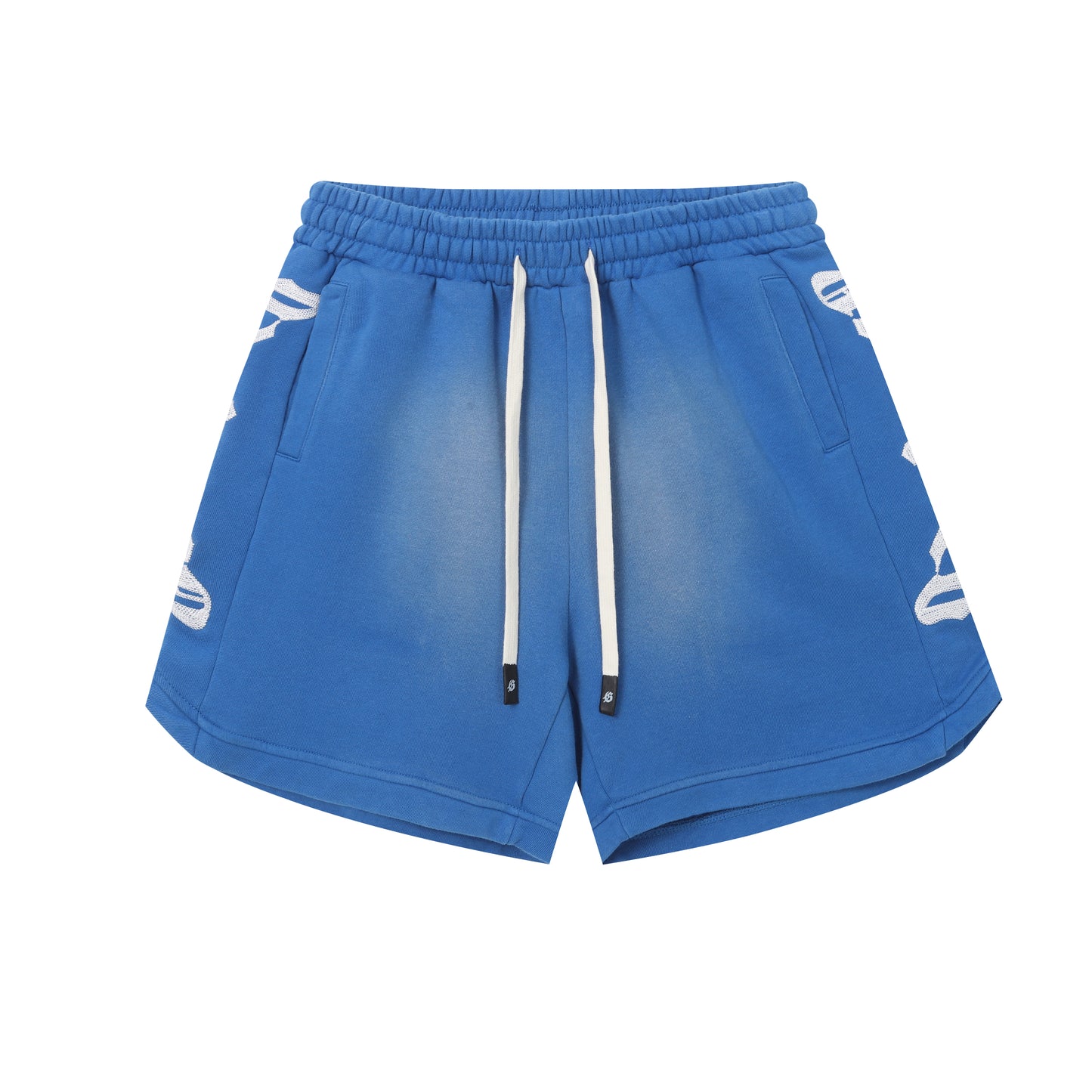 Vintage Street Style Washed Embroidered Letter Drawstring Shorts Loose Fit Unisex Streetwear Casual Shorts G0001