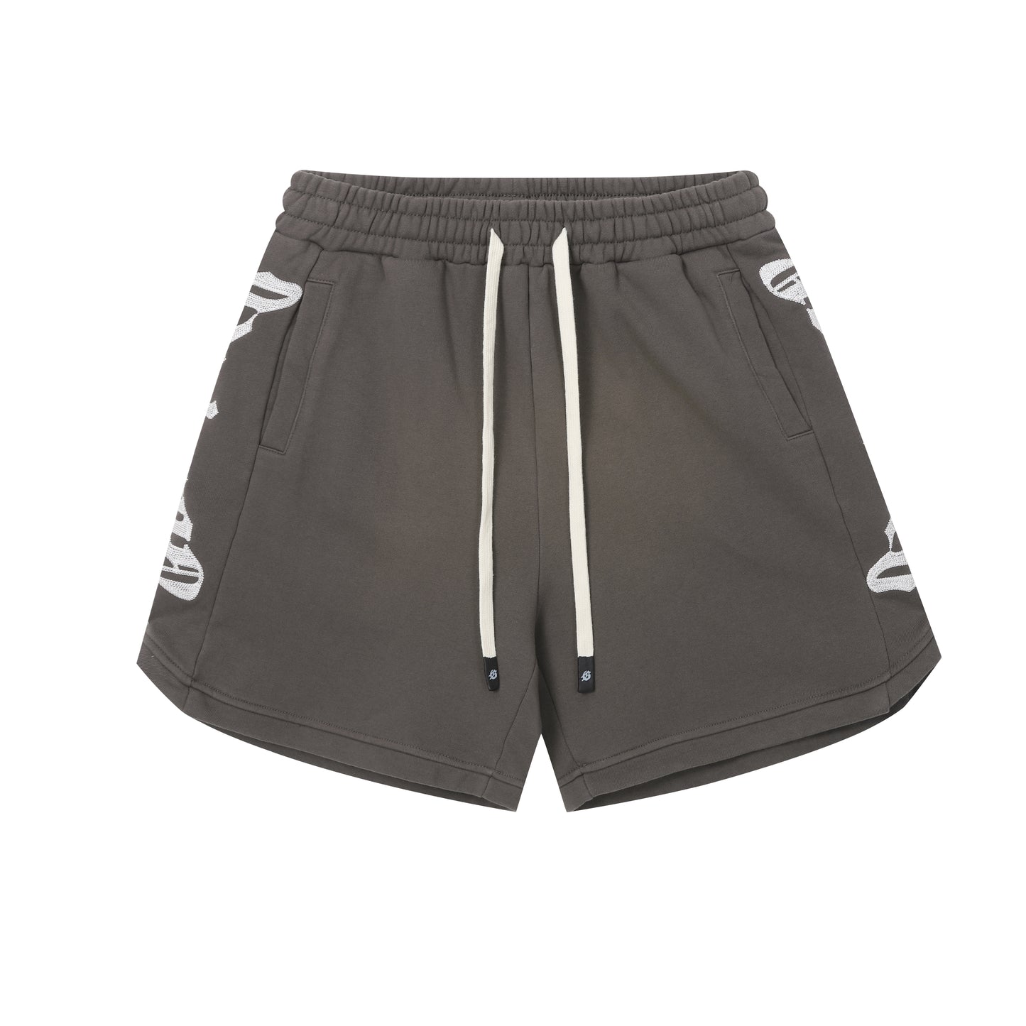 Vintage Street Style Washed Embroidered Letter Drawstring Shorts Loose Fit Unisex Streetwear Casual Shorts G0001