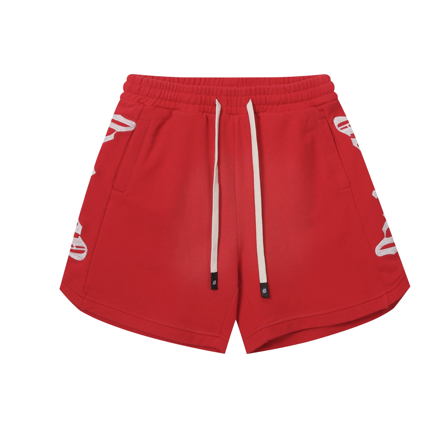 Vintage Street Style Washed Embroidered Letter Drawstring Shorts Loose Fit Unisex Streetwear Casual Shorts G0001