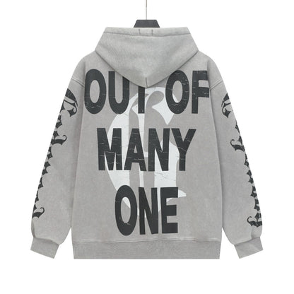 Black & Gray Street Vintage Washed Hoodie (Crafted Print) G6602