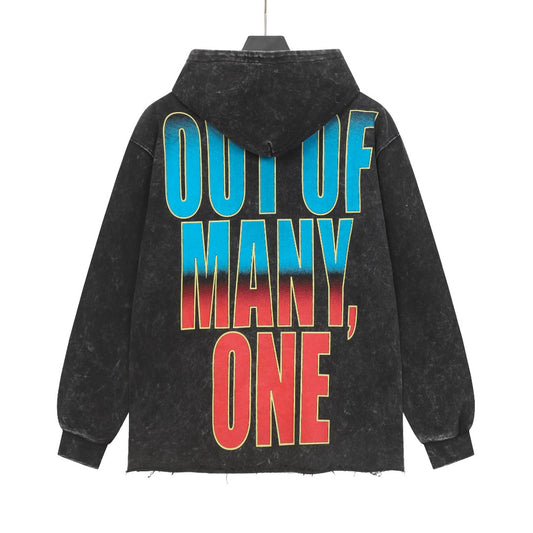 Black Street Vintage Washed Hoodie (Crafted Print) G6809