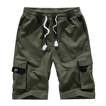 Summer men's tooling shorts loose large size men's pure cotton five-point pants multi-pocket casual pants