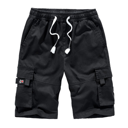 Summer men's tooling shorts loose large size men's pure cotton five-point pants multi-pocket casual pants