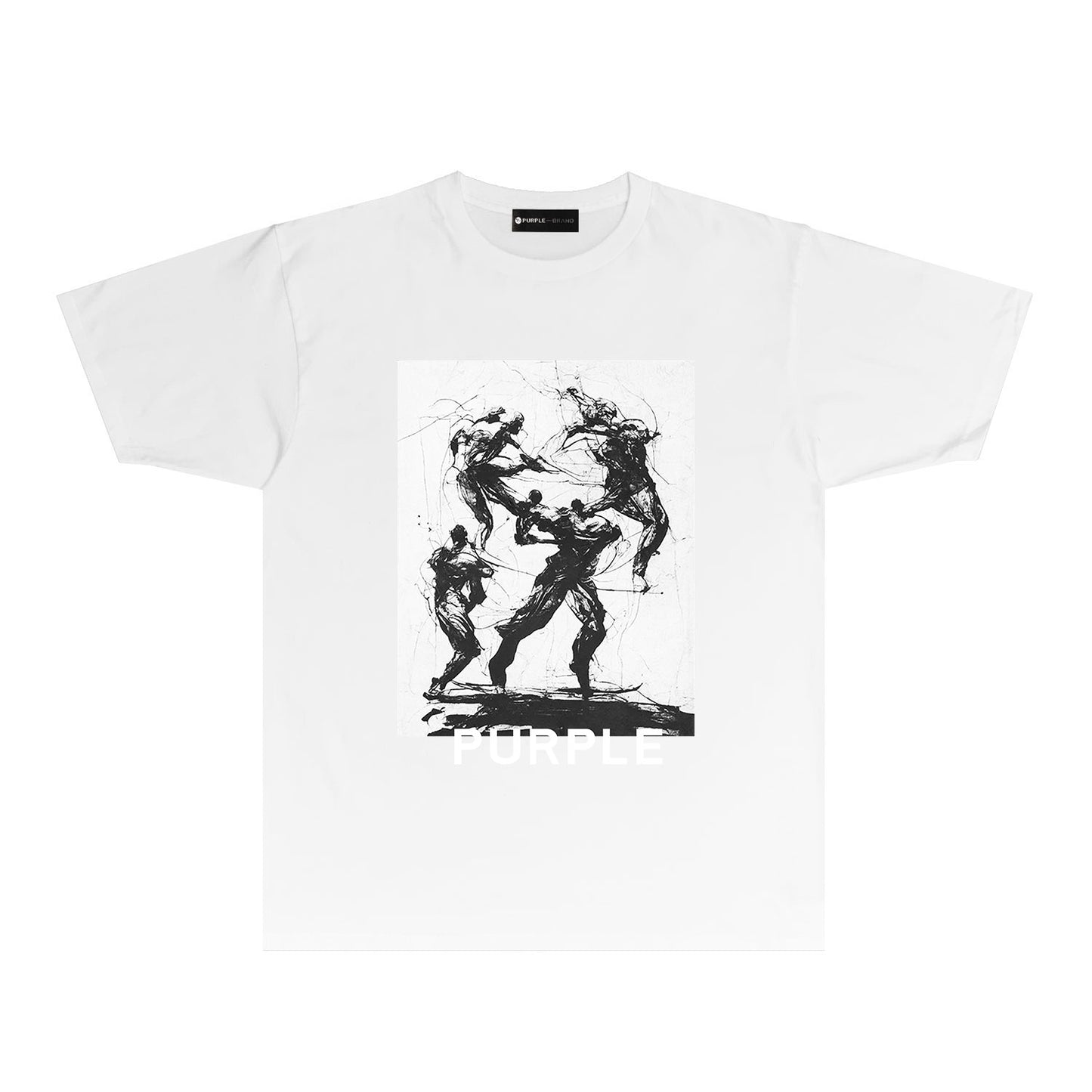 Purple Black Ink Art Character Tee – Vintage Streetwear Graphic T-Shirt PUR001
