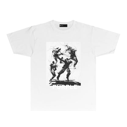 Purple Black Ink Art Character Tee – Vintage Streetwear Graphic T-Shirt PUR001