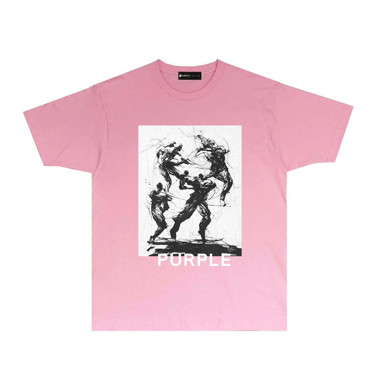 Purple Black Ink Art Character Tee – Vintage Streetwear Graphic T-Shirt PUR001