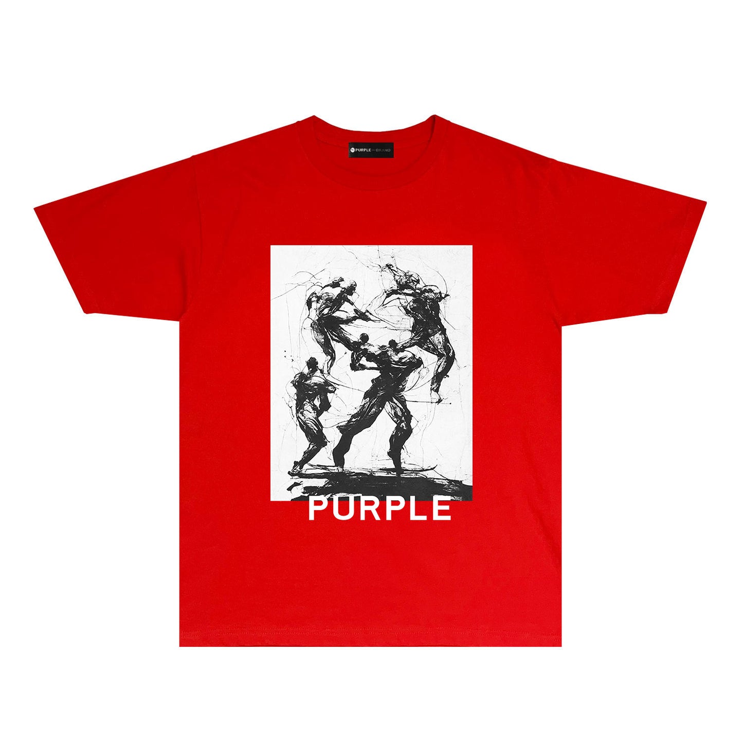 Purple Black Ink Art Character Tee – Vintage Streetwear Graphic T-Shirt PUR001