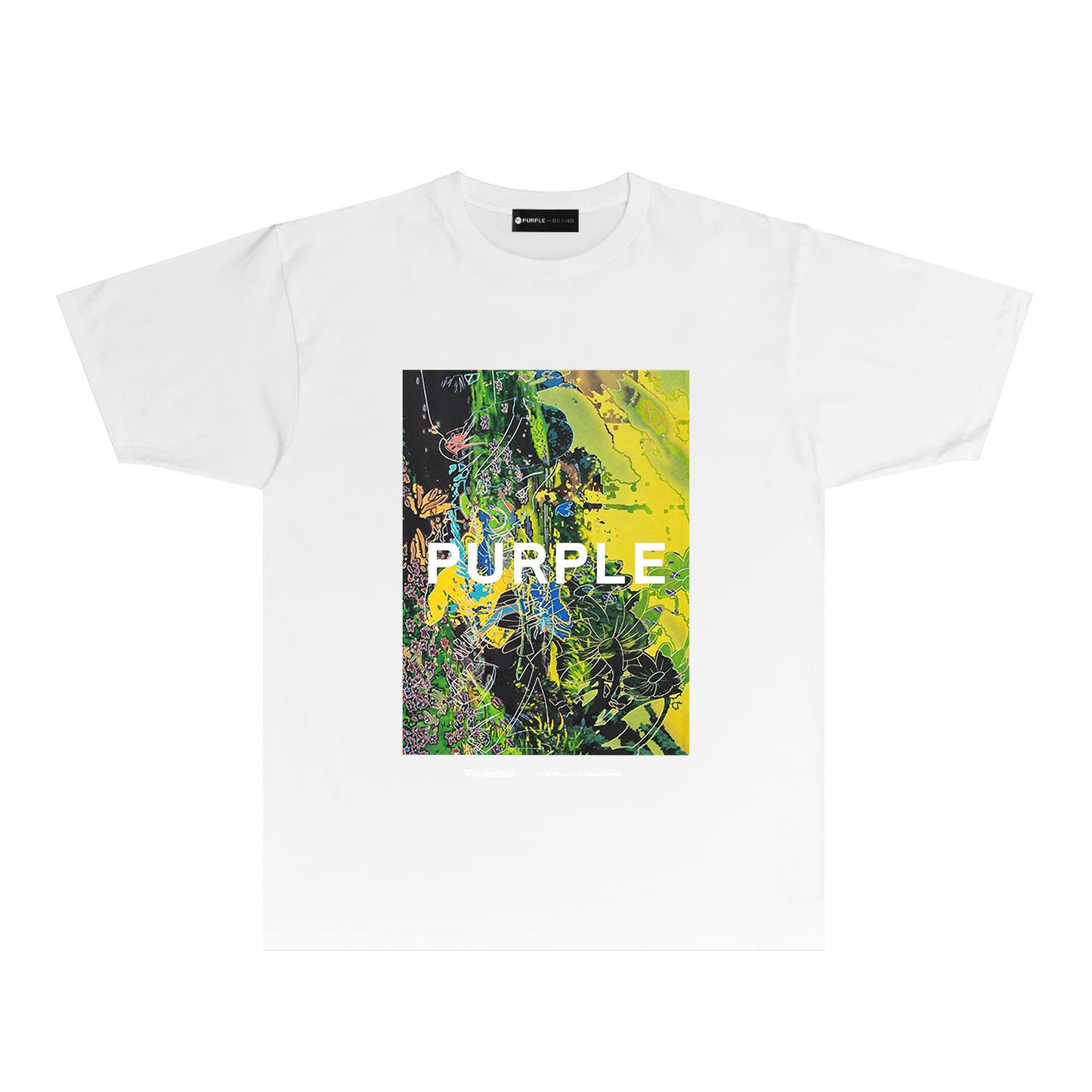 Purple Garden Oil Painting Graphic T Shirt Artistic Print Short Sleeve Tee PUR002