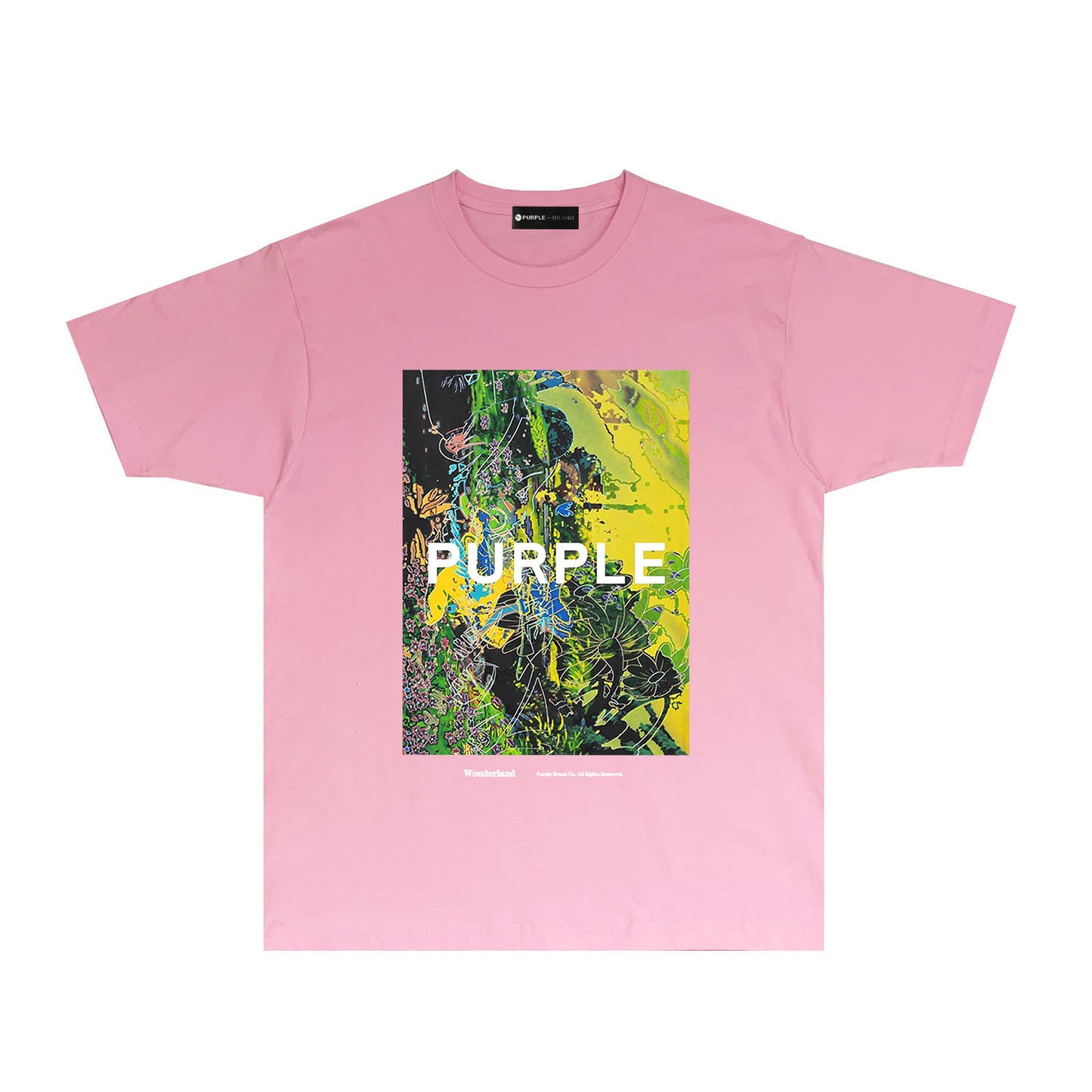 Purple Garden Oil Painting Graphic T Shirt Artistic Print Short Sleeve Tee PUR002