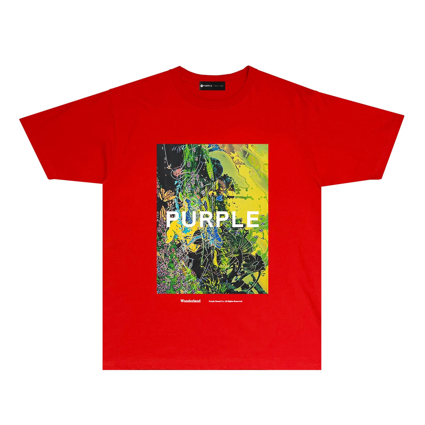 Purple Garden Oil Painting Graphic T Shirt Artistic Print Short Sleeve Tee PUR002