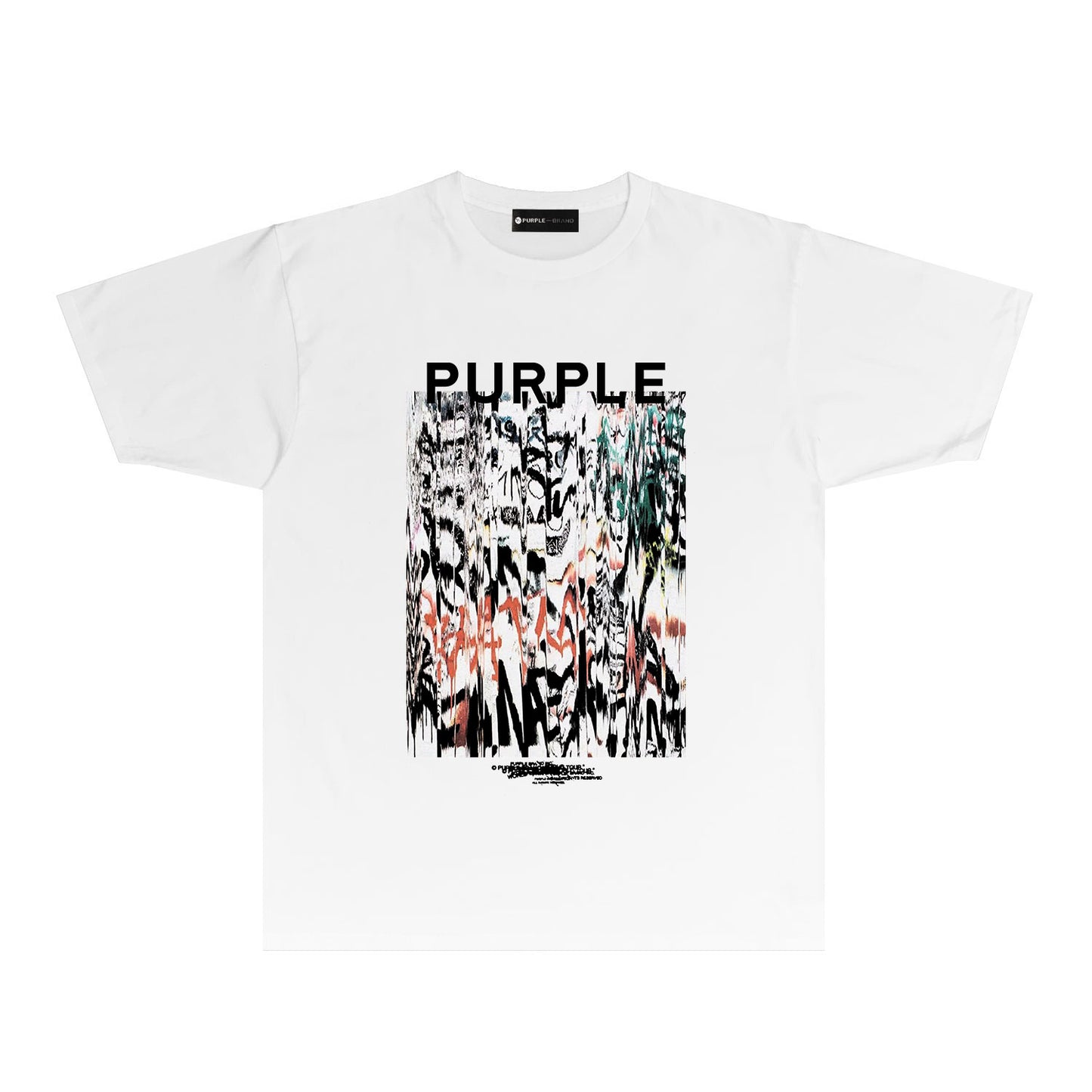 Purple Graffiti Graphic T Shirt Short Sleeve Streetwear Tee PUR004