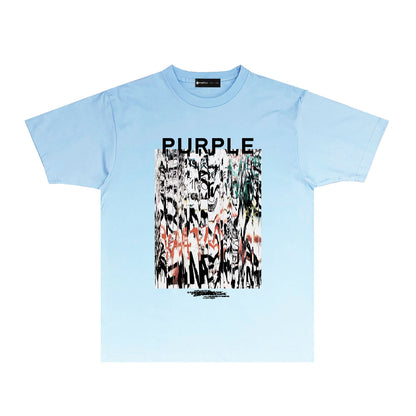 Purple Graffiti Graphic T Shirt Short Sleeve Streetwear Tee PUR004