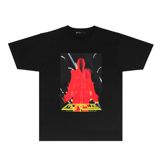 Purple Heat Reactive Character Graphic T Shirt Short Sleeve Streetwear Tee PUR005