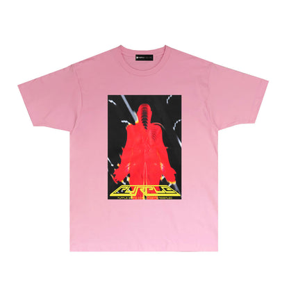 Purple Heat Reactive Character Graphic T Shirt Short Sleeve Streetwear Tee PUR005