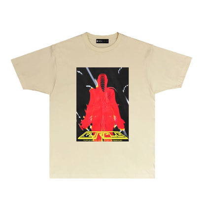 Purple Heat Reactive Character Graphic T Shirt Short Sleeve Streetwear Tee PUR005