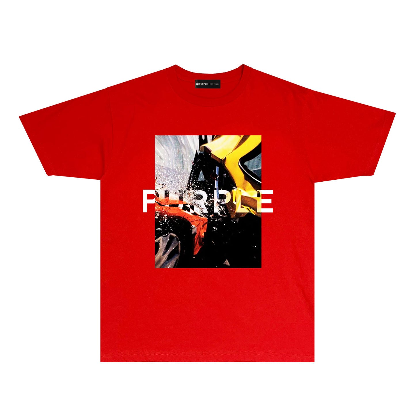 Purple Racing Tire Graphic T Shirt Short Sleeve Streetwear Tee PUR006