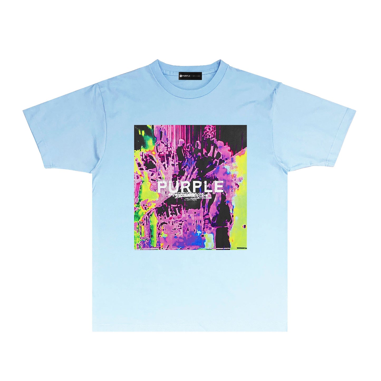Purple Iridescent Graphic T Shirt Short Sleeve Streetwear Tee PUR007