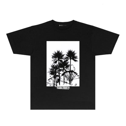 Purple Graffiti Print Short Sleeve T Shirt Streetwear Tee PUR008