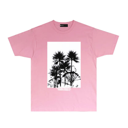 Purple Graffiti Print Short Sleeve T Shirt Streetwear Tee PUR008