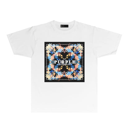 Purple Graffiti Graphic T Shirt Short Sleeve Casual Streetwear Tee PUR009