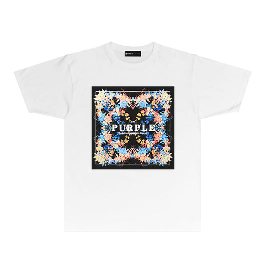 Purple Graffiti Graphic T Shirt Short Sleeve Casual Streetwear Tee PUR009