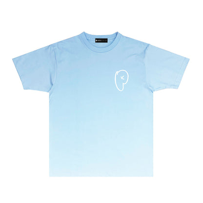 Purple P Letter Graphic T Shirt Short Sleeve Casual Streetwear Tee PUR010