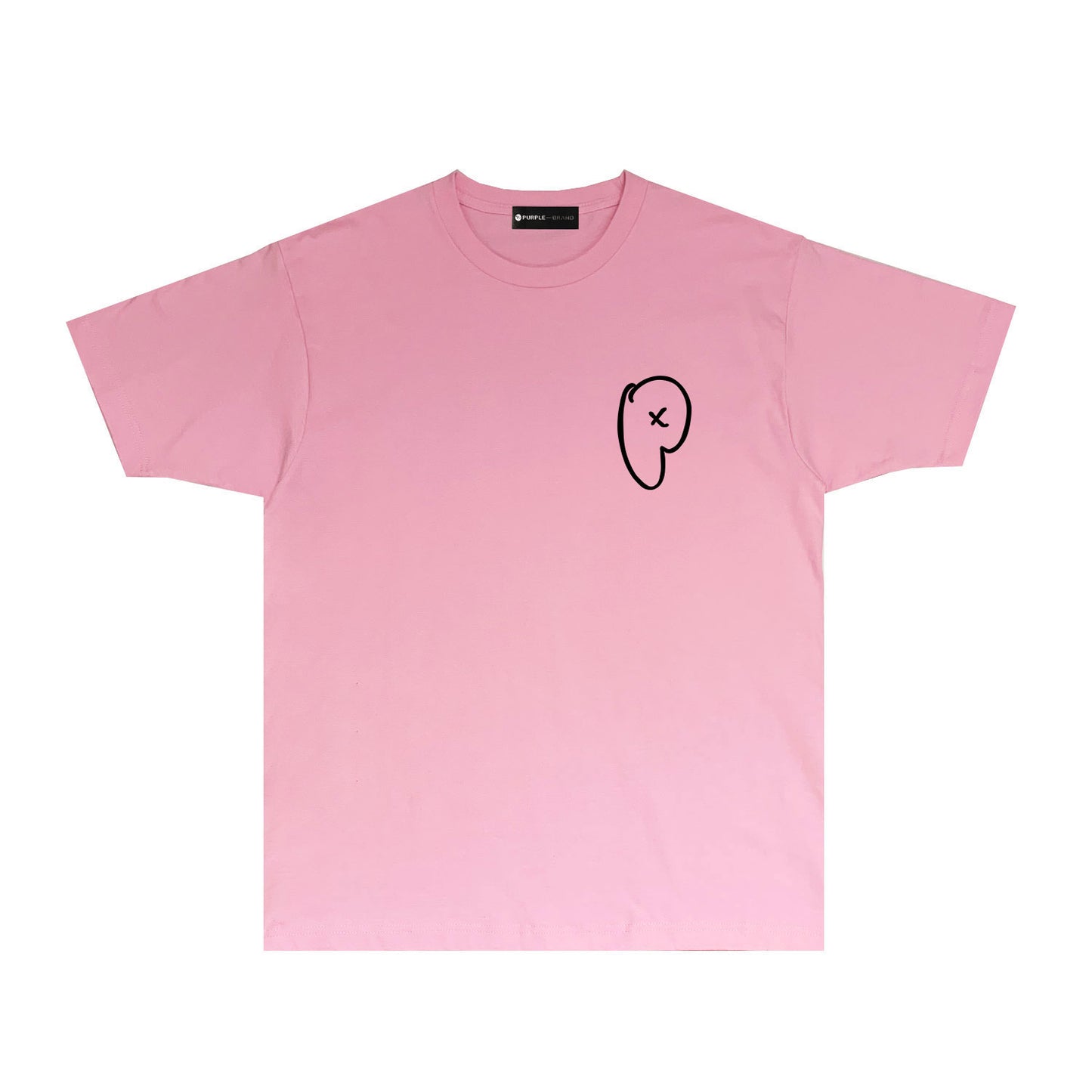 Purple P Letter Graphic T Shirt Short Sleeve Casual Streetwear Tee PUR010