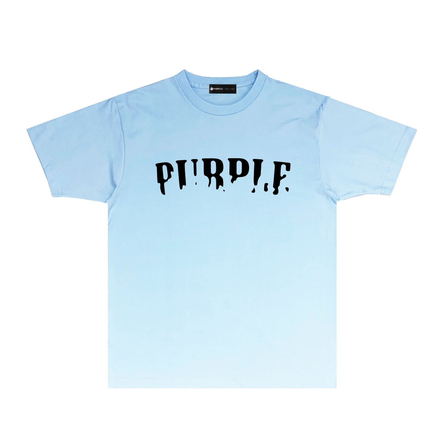 Purple Missing Letter Graphic T Shirt Short Sleeve Casual Streetwear Tee PUR011
