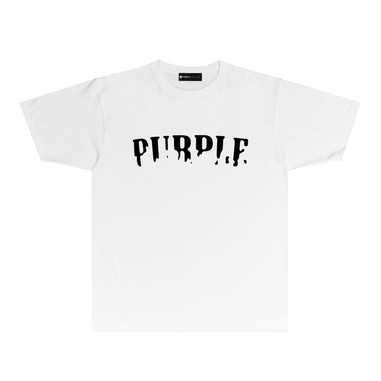 Purple Missing Letter Graphic T Shirt Short Sleeve Casual Streetwear Tee PUR011