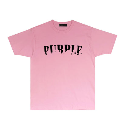 Purple Missing Letter Graphic T Shirt Short Sleeve Casual Streetwear Tee PUR011