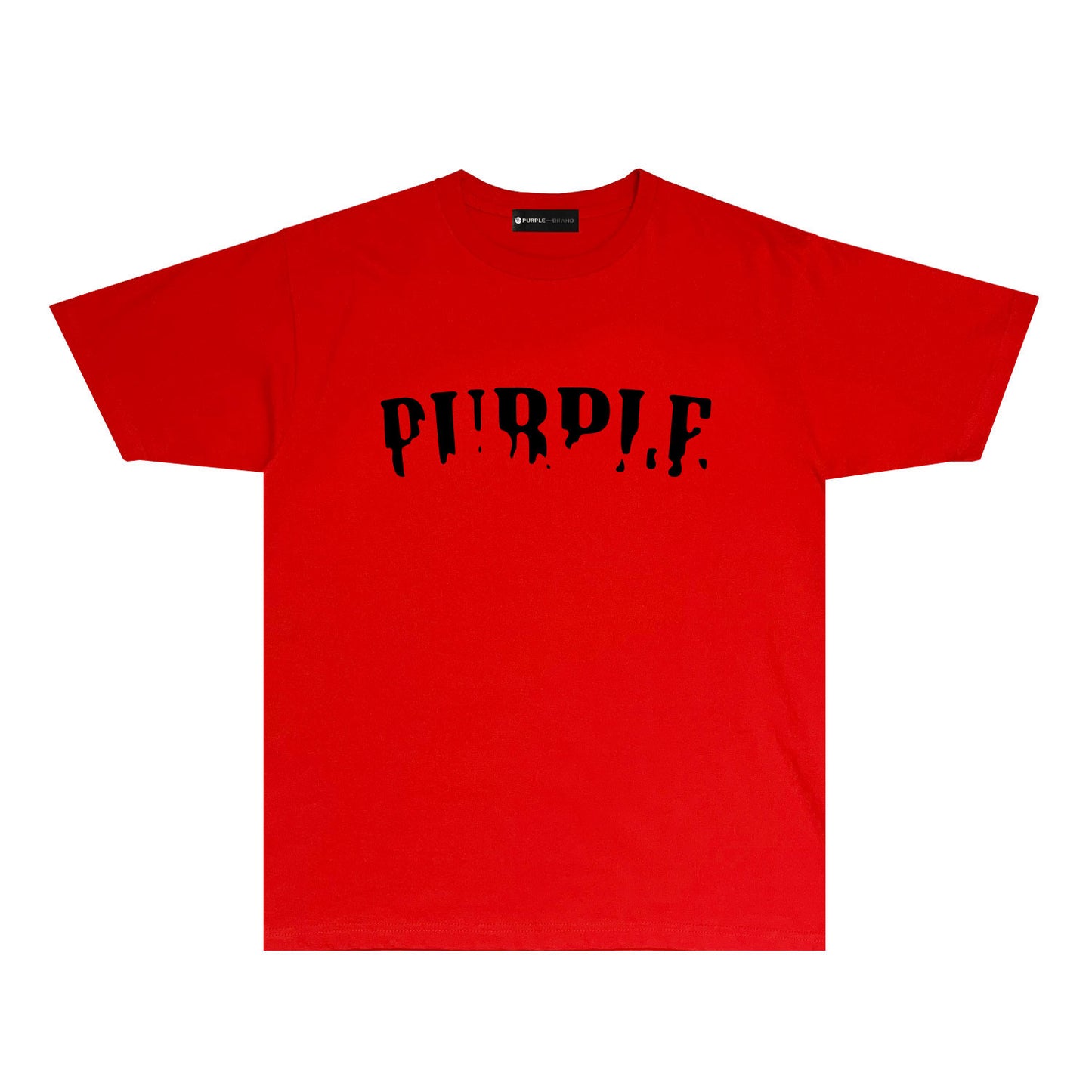 Purple Missing Letter Graphic T Shirt Short Sleeve Casual Streetwear Tee PUR011