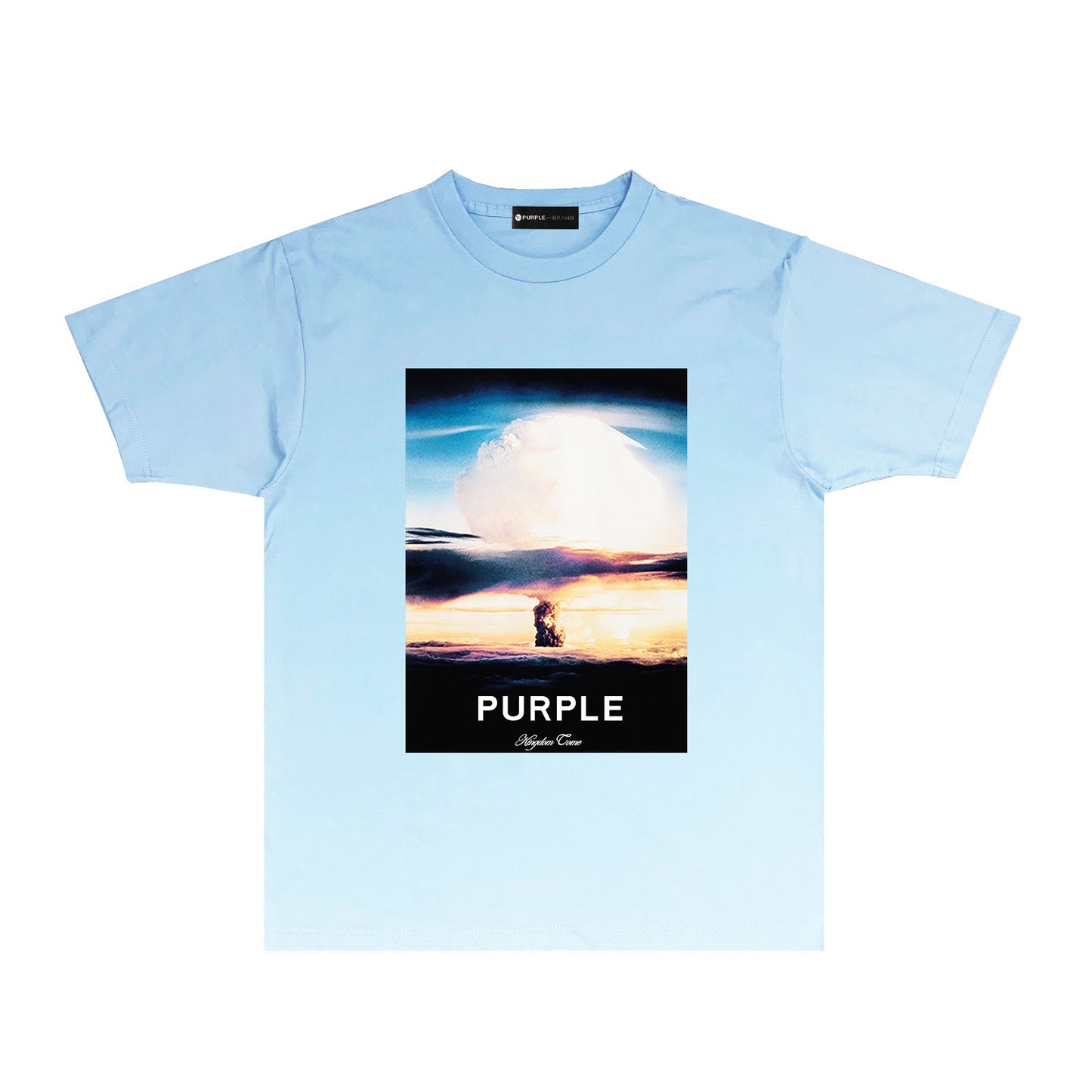 Purple Mushroom Cloud Graphic T Shirt Short Sleeve Casual Streetwear Tee PUR013