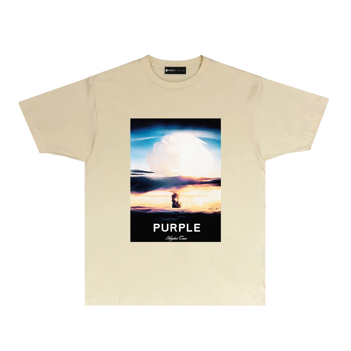 Purple Mushroom Cloud Graphic T Shirt Short Sleeve Casual Streetwear Tee PUR013