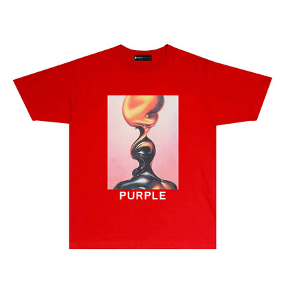 Purple Ornament Graphic T Shirt Short Sleeve Casual Streetwear Tee PUR014