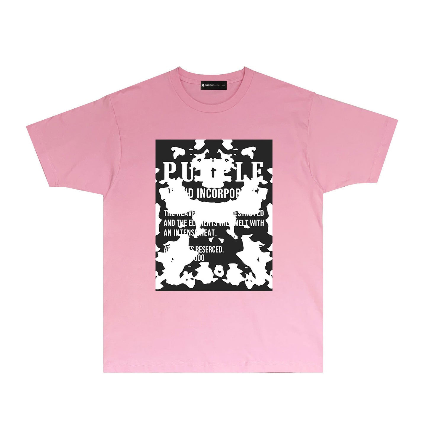 Purple Black White Camouflage Graphic T Shirt Short Sleeve Casual Streetwear Tee PUR015