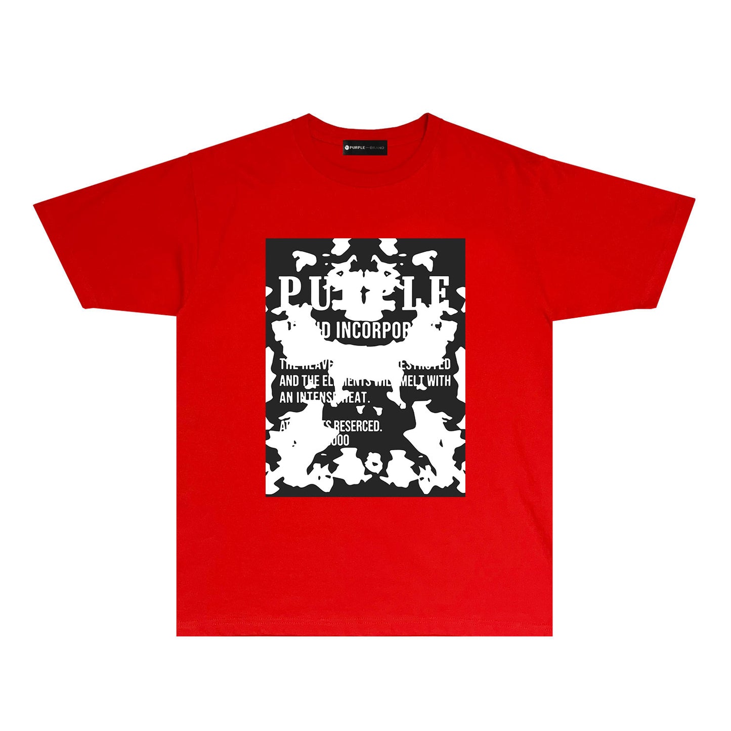 Purple Black White Camouflage Graphic T Shirt Short Sleeve Casual Streetwear Tee PUR015