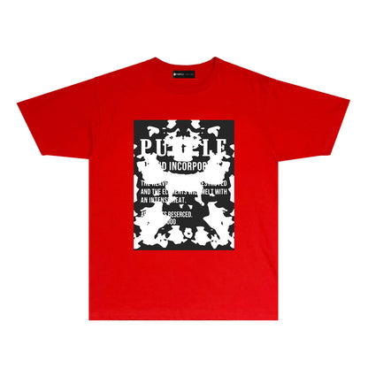 Purple Black White Camouflage Graphic T Shirt Short Sleeve Casual Streetwear Tee PUR015