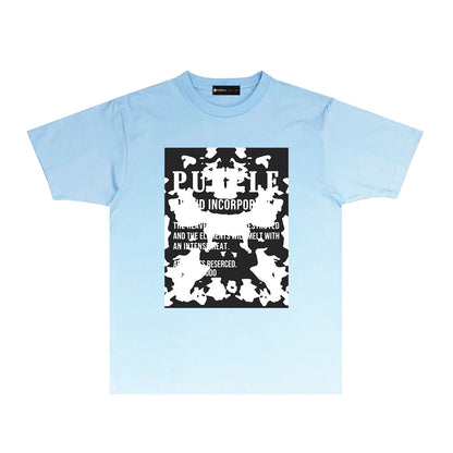Purple Black White Camouflage Graphic T Shirt Short Sleeve Casual Streetwear Tee PUR015