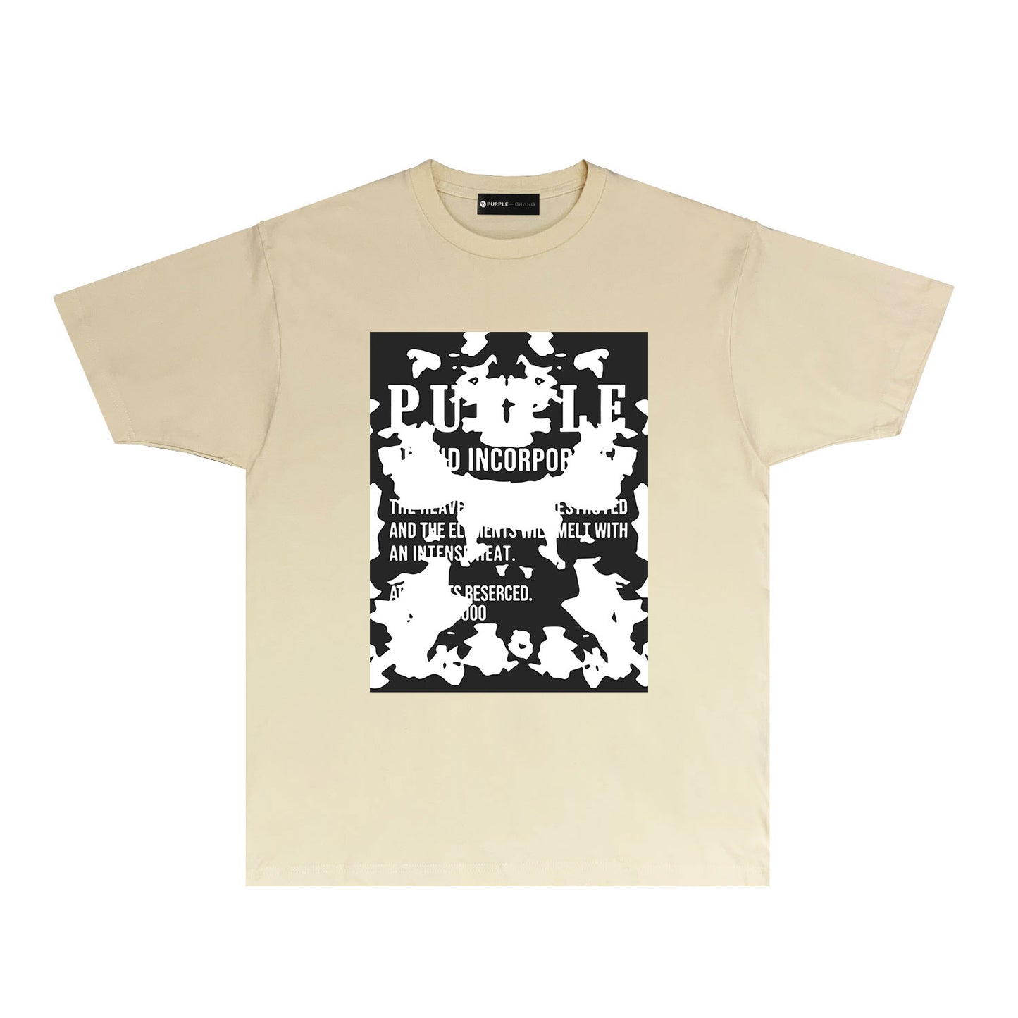 Purple Black White Camouflage Graphic T Shirt Short Sleeve Casual Streetwear Tee PUR015