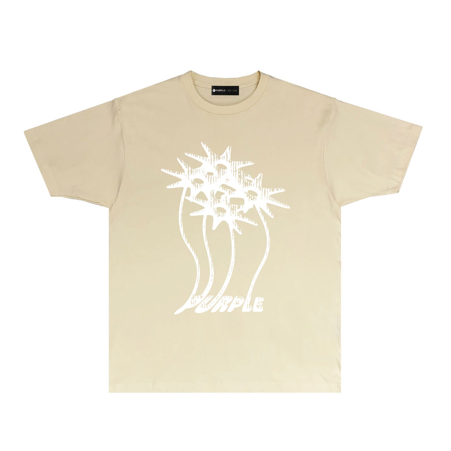 Purple Palm Tree Graphic T Shirt Short Sleeve Casual Streetwear Tee PUR018