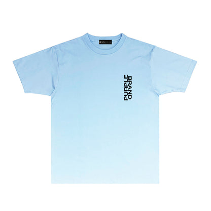Purple Vertical Small Letter Graphic T Shirt Short Sleeve Casual Streetwear Tee PUR019
