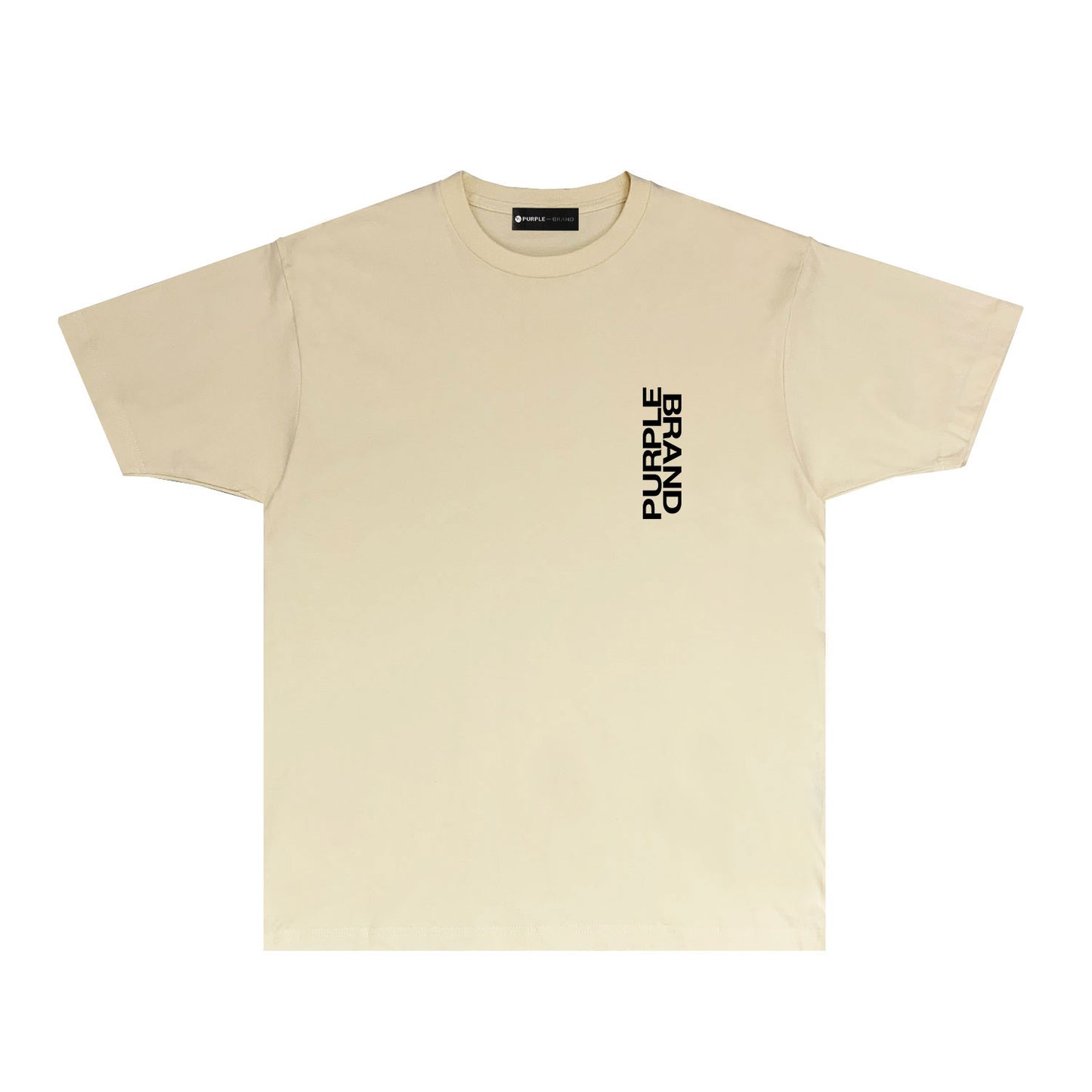 Purple Vertical Small Letter Graphic T Shirt Short Sleeve Casual Streetwear Tee PUR019