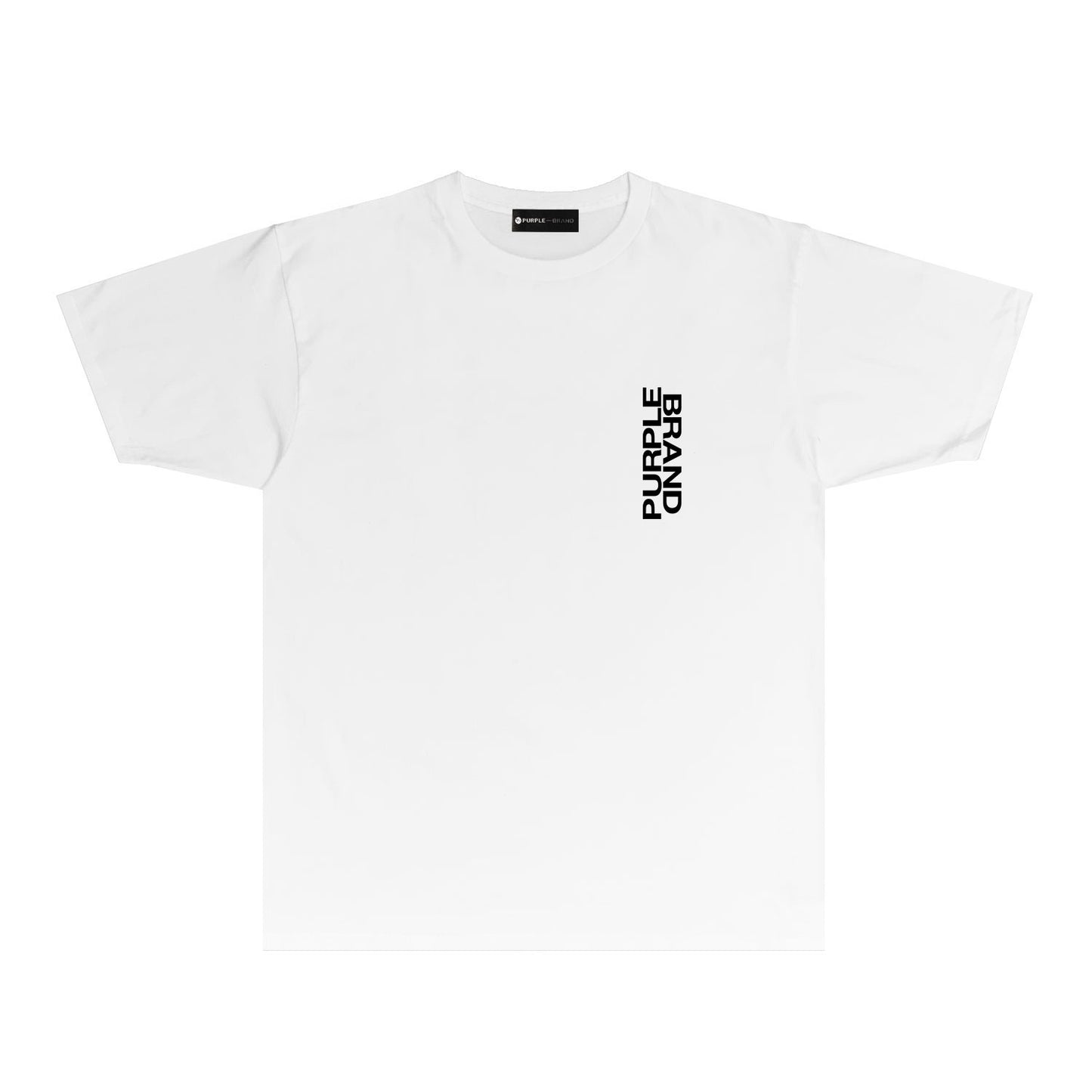 Purple Vertical Small Letter Graphic T Shirt Short Sleeve Casual Streetwear Tee PUR019