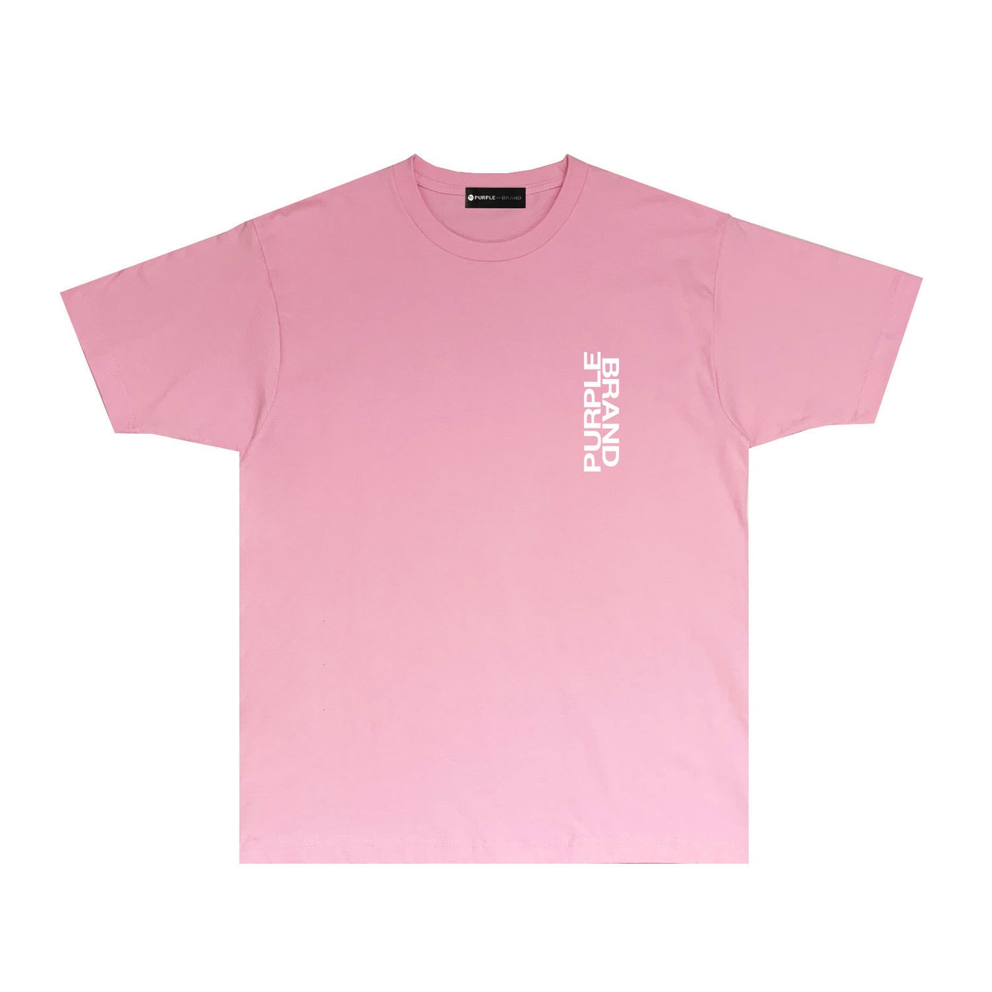 Purple Vertical Small Letter Graphic T Shirt Short Sleeve Casual Streetwear Tee PUR019